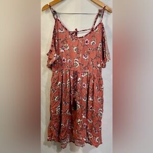 Xhilaration Floral Dress in Rust and White